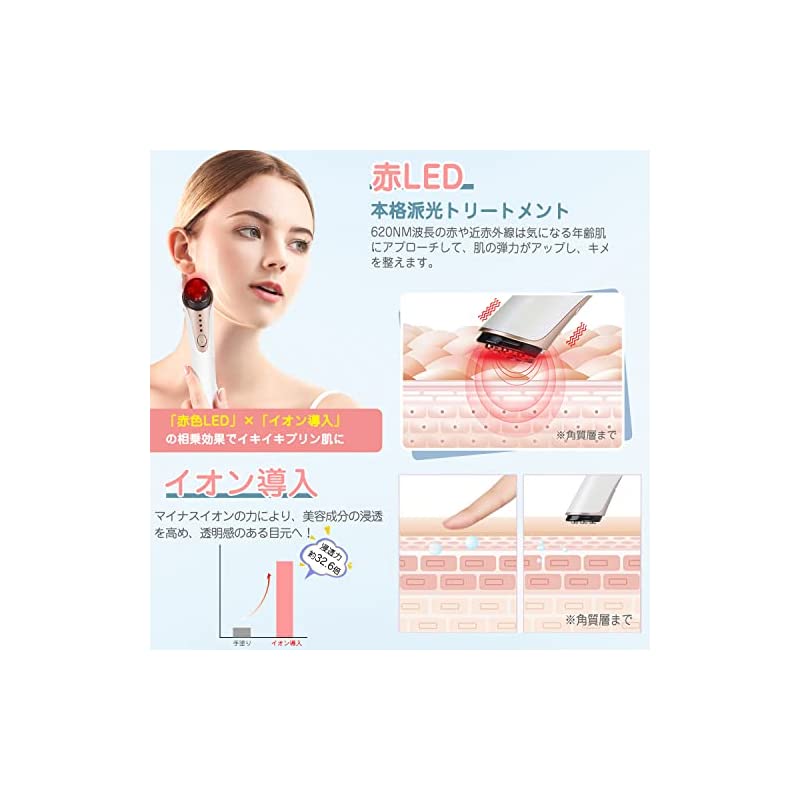 目元美顔器 目元ケア 美顔器 RF イオン導入 EMS 赤LED 口元ケア 三段階調節 自動タイマー 目元美顔器 目元ケア 美顔器 RF イオン導入 EMS 赤LED 口元ケア 三段階調節 自動タイマー