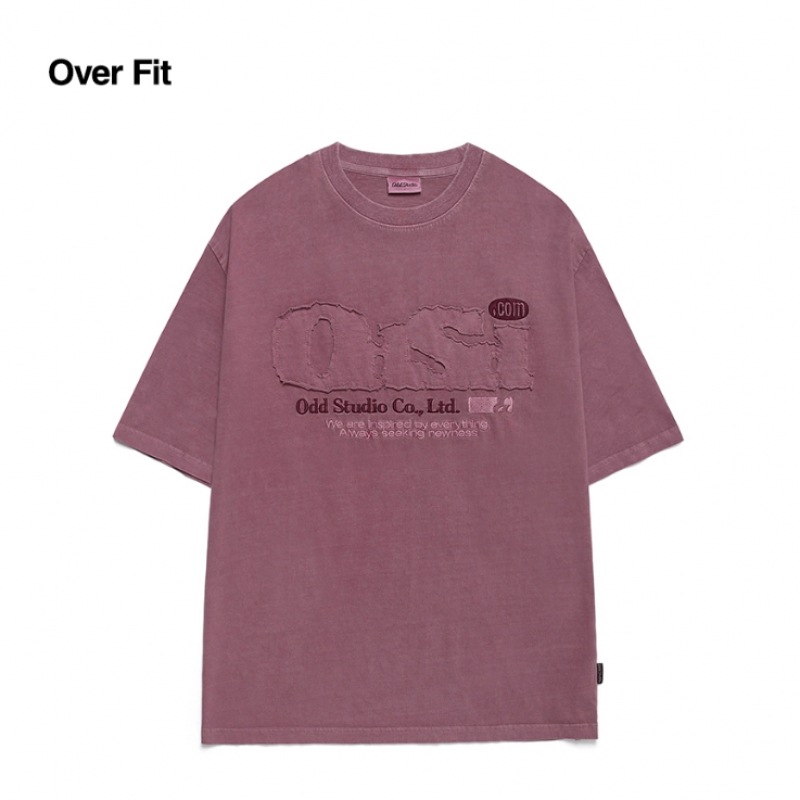 ODD STUDIO ODSD ピグメントダメージ T シャツダスティピンク