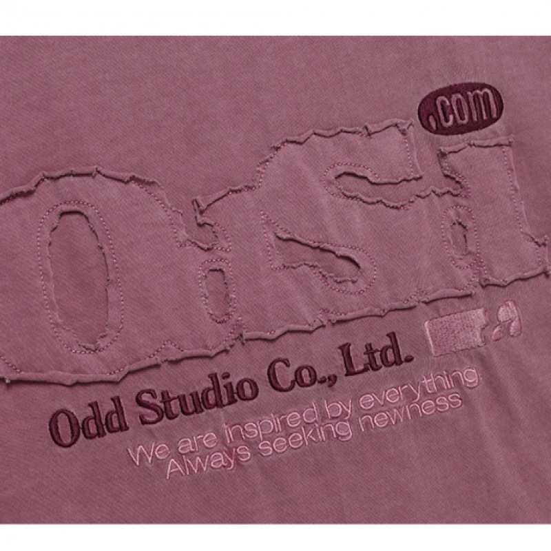 ODD STUDIO ODSD ピグメントダメージ T シャツダスティピンク
