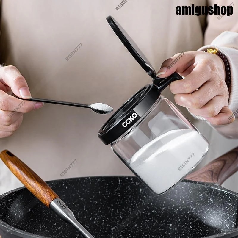 【6月新品＆イベントセール】調味料入れ 調味料容器 調味料ケース おしゃれ ガラス 砂糖 塩 キャンプ 密閉 トランスペアレント セット 3個 防湿防塵 お手入れ簡単 キッチン用品30%OFF安い