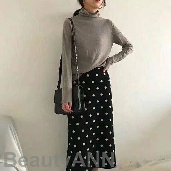 新生活 ペンシルスカート レディース 厚手 ロング丈 ドット柄 水玉柄 シンプル オシャレ カジュアル ボトムス 秋 冬 ハイウエスト プレゼント ギフト 新生活 ペンシルスカート レディース 厚手 ロング丈 ドット柄 水玉柄 シンプル オシャレ カジュアル ボトムス 秋 冬 ハイウエスト プレゼント ギフト