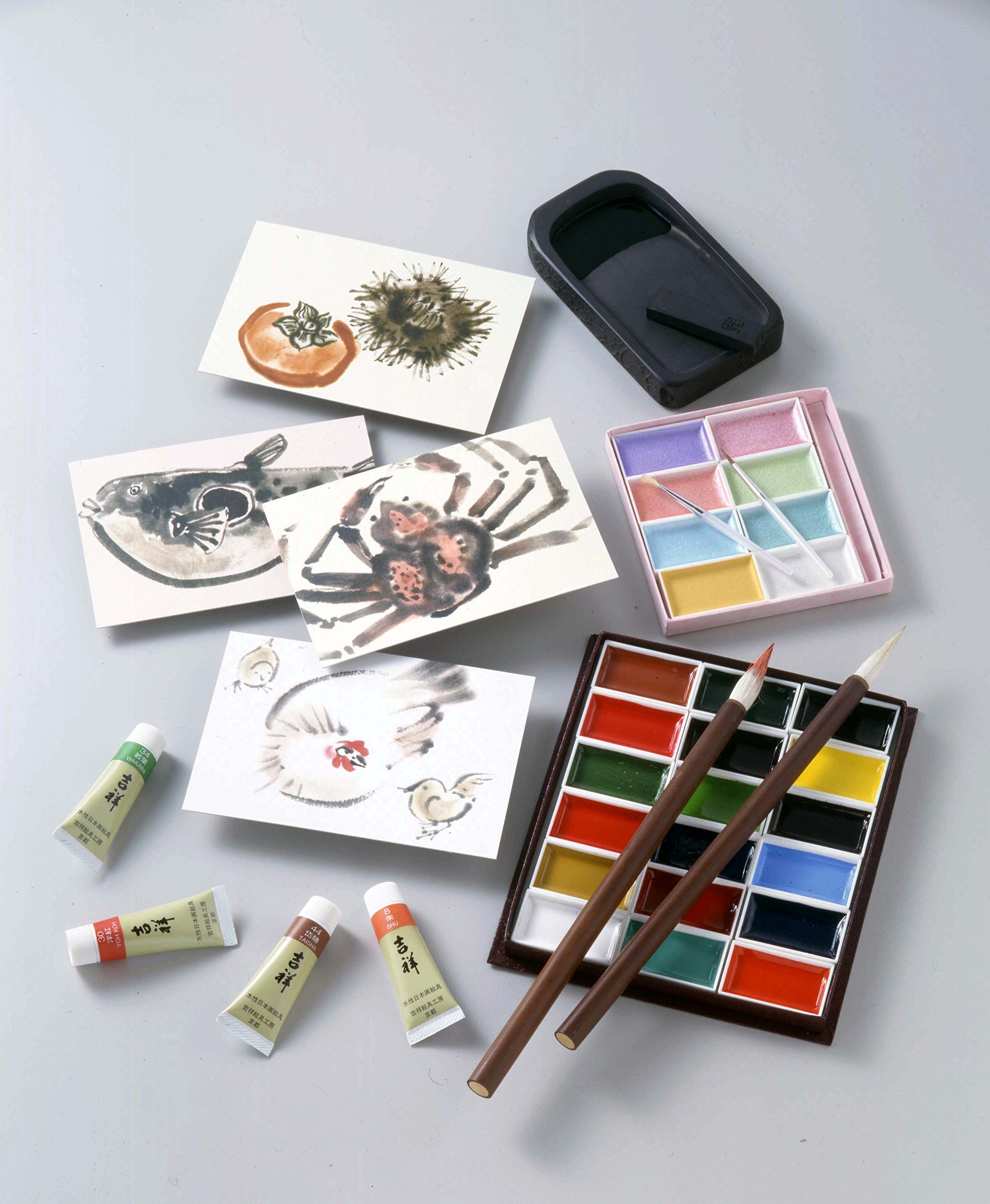 吉祥 日本画用絵具 角顔彩 上製 48色