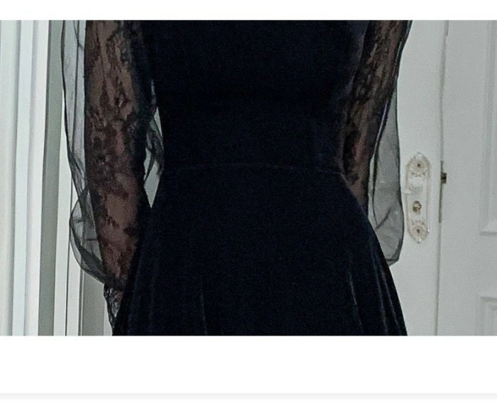 発表会 ドレス パーティードレス 演奏会 ドレス ブラック 黒 ロングドレス Aライン ポワント袖 長袖 ファスナー 透け感 結婚式 母親 フォーマル 小さいサイズ 大きいサイズ 女子会 da256x