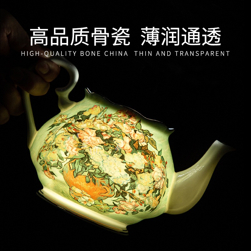 ゴッホひまわり骨中国ヨーロッパ茶セットアフタヌーンティーセットセラミックティーポット英国ティーセットコーヒーポット花ティーポット ゴッホひまわり骨中国ヨーロッパ茶セットアフタヌーンティーセットセラミックティーポット英国ティーセットコーヒーポット花ティーポット