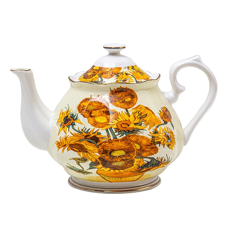 ゴッホひまわり骨中国ヨーロッパ茶セットアフタヌーンティーセットセラミックティーポット英国ティーセットコーヒーポット花ティーポット ゴッホひまわり骨中国ヨーロッパ茶セットアフタヌーンティーセットセラミックティーポット英国ティーセットコーヒーポット花ティーポット