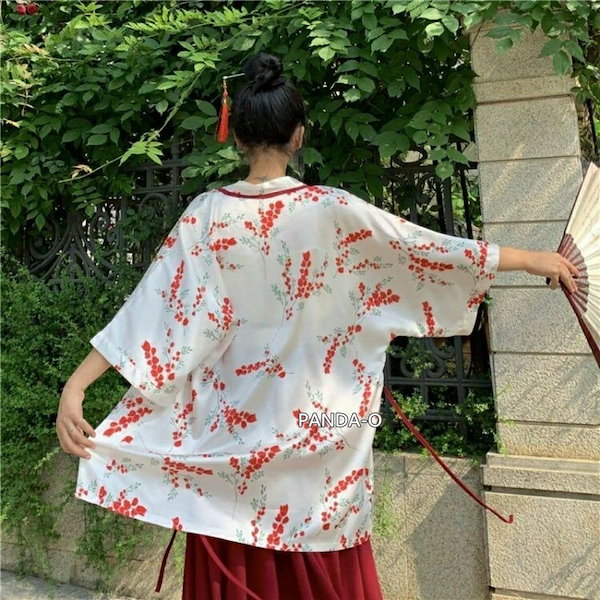 未使用品】 巫女 レディース 着物 和服 浴服 スカート トップス 韓国