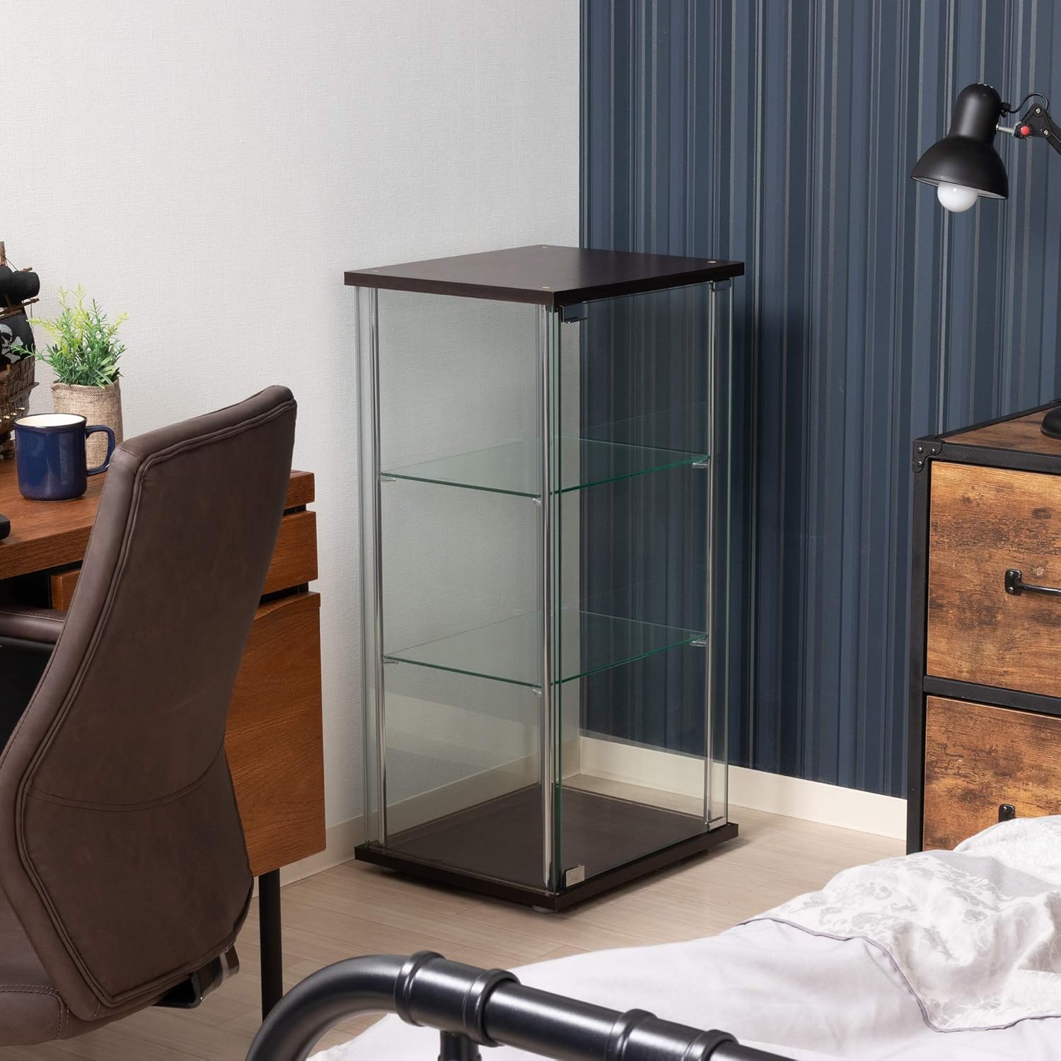 不二貿易 コレクションケース フィギュアケース 3段 幅42.5×奥行36.5×高さ86cm ブラウン 強化ガラス 全面ガラス 組立商品 96049 不二貿易 コレクションケース フィギュアケース 3段 幅42.5×奥行36.5×高さ86cm ブラウン 強化ガラス 全面ガラス 組立商品 96049