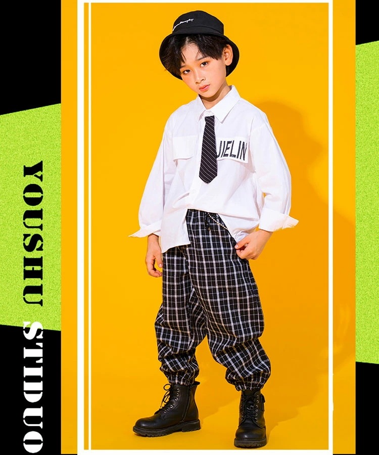 【即納】ダンス衣装 キッズ ジュニア ３点セット 【 男の子 長袖シャツ パンツ ロング丈 バケットハット黒 】【 女の子 長袖シャツ スカート 膝上丈 キャップ白 】 110 120 130 140