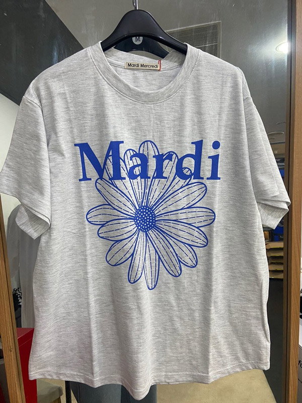 ルフィラセム サクラちゃん着用 マルディメクルディ TSHIRT-FLOWER MARDI_HEATHER-BLUE Tシャツ 国内発送