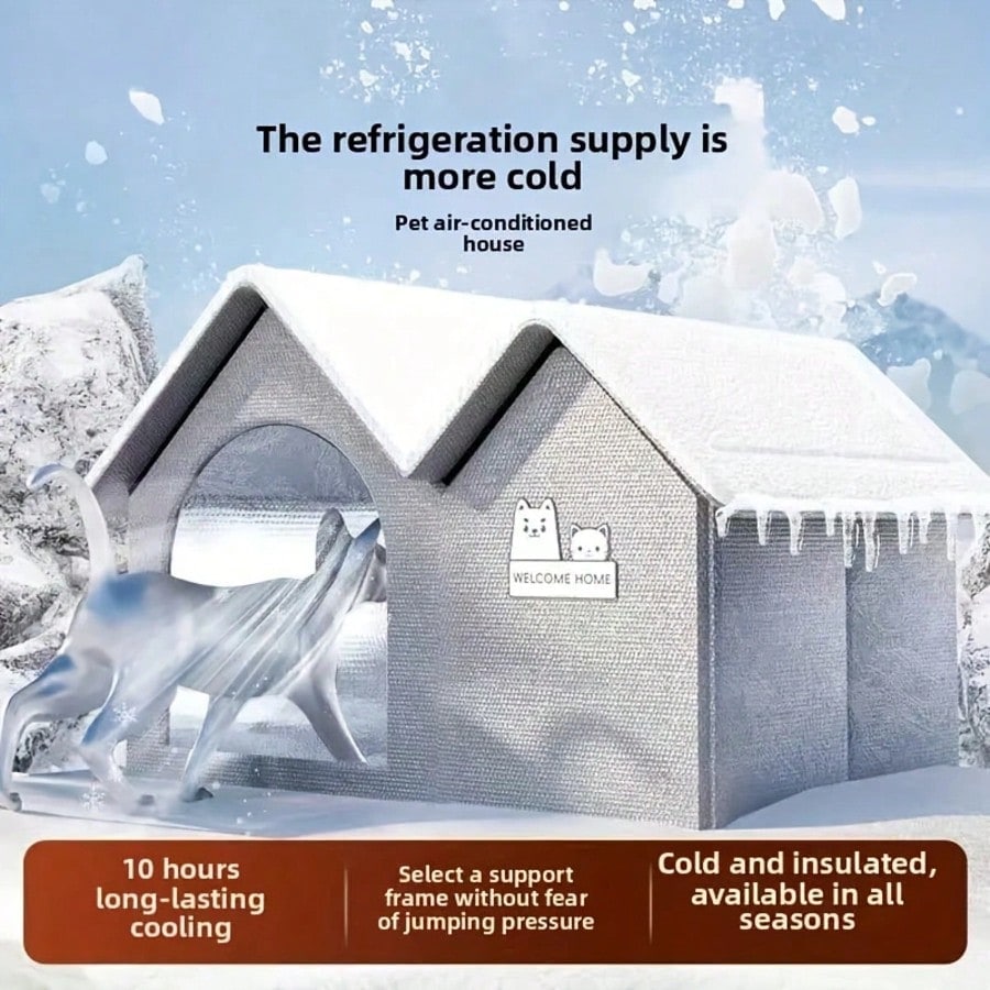 夏用ドッグベッド キャットベッド エアコン部屋用中型大型犬猫用涼しいハウス 室内用 氷パック10個付き通気性良く洗浄・組立簡単PETを快適に保つ (長さ23インチ×幅15インチ×高さ16インチ 夏用ドッグベッド キャットベッド エアコン部屋用中型大型犬猫用涼しいハウス 室内用 氷パック10個付き通気性良く洗浄・組立簡単PETを快適に保つ (長さ23インチ×幅15インチ×高さ16インチ