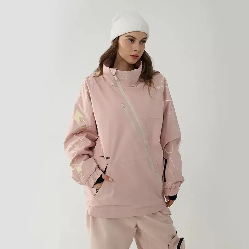 スノーボードウェア メンズ レディース ジャケット 単品 スキーウェア パーカー アウター スノボウェア 男女兼用 無地 ハイネック