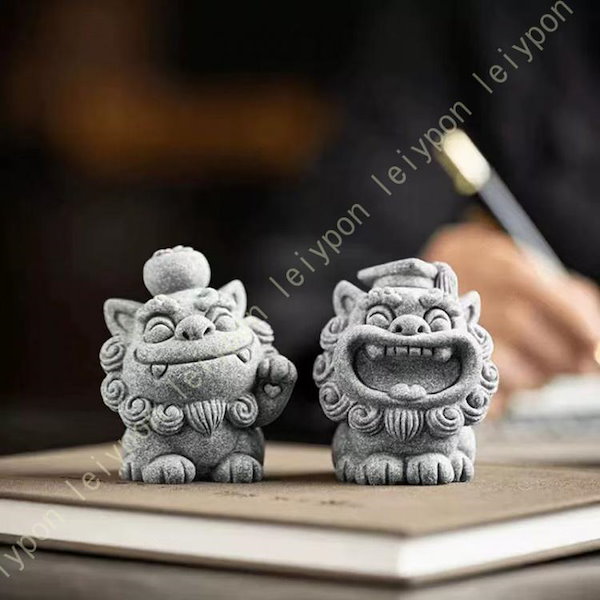 Qoo10] 限定値下げ 置物 狛犬 開運 かわいい