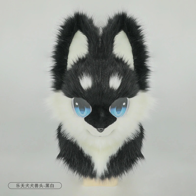 fursuit人形服犬科獣頭マスク爪尾半装furry獣装セット