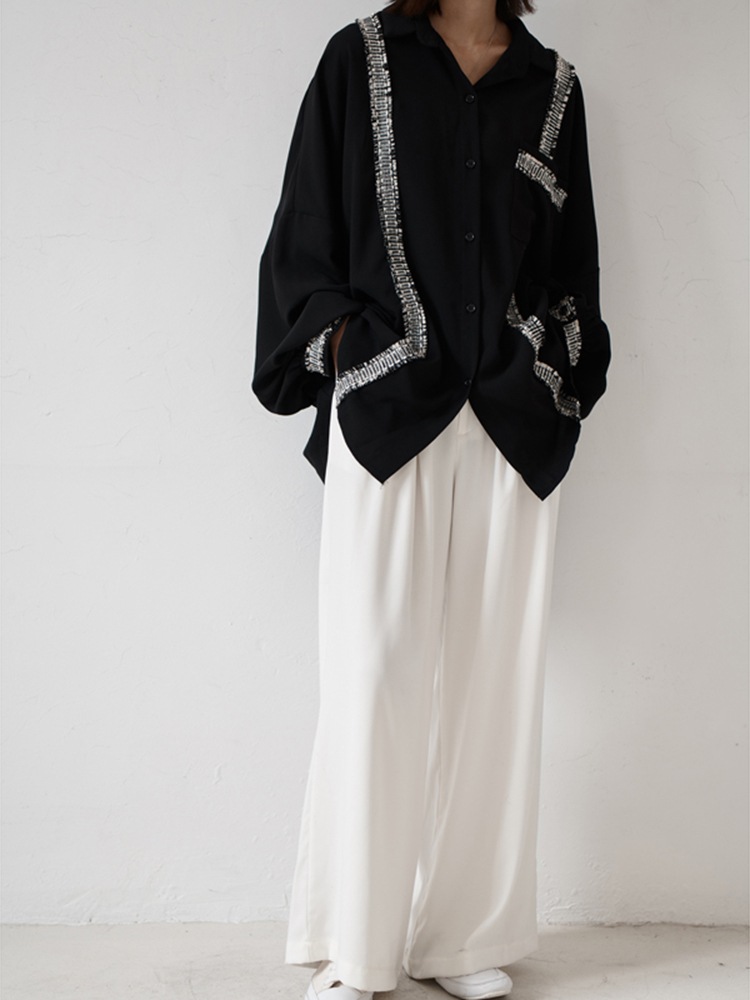 レディース トップス ブラウス 長袖 角襟 ストリート フリンジ 刺繡 かわいい 大人可愛い きれいめ カジュアル 上品 おしゃれ ガーリー 個性的 ラブリー キュート ナチュラル ノルディック 秋