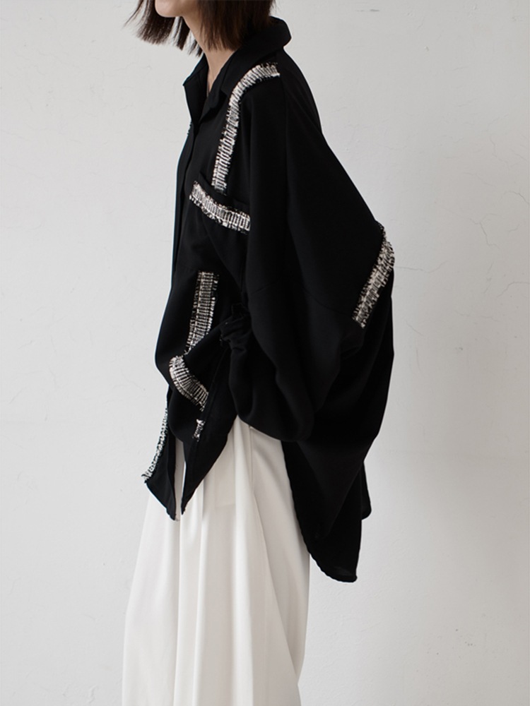 レディース トップス ブラウス 長袖 角襟 ストリート フリンジ 刺繡 かわいい 大人可愛い きれいめ カジュアル 上品 おしゃれ ガーリー 個性的 ラブリー キュート ナチュラル ノルディック 秋