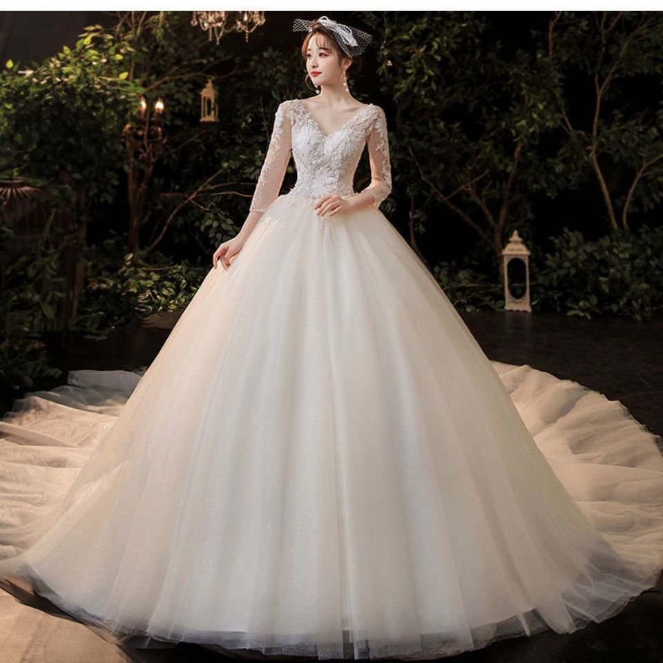 フォレストスタイルライトウェディングドレス2025 花嫁気質トレーリング星空スーパー妊婦小さなドレスレディース