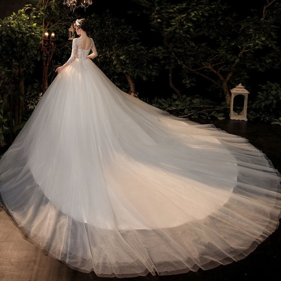 フォレストスタイルライトウェディングドレス2025 花嫁気質トレーリング星空スーパー妊婦小さなドレスレディース