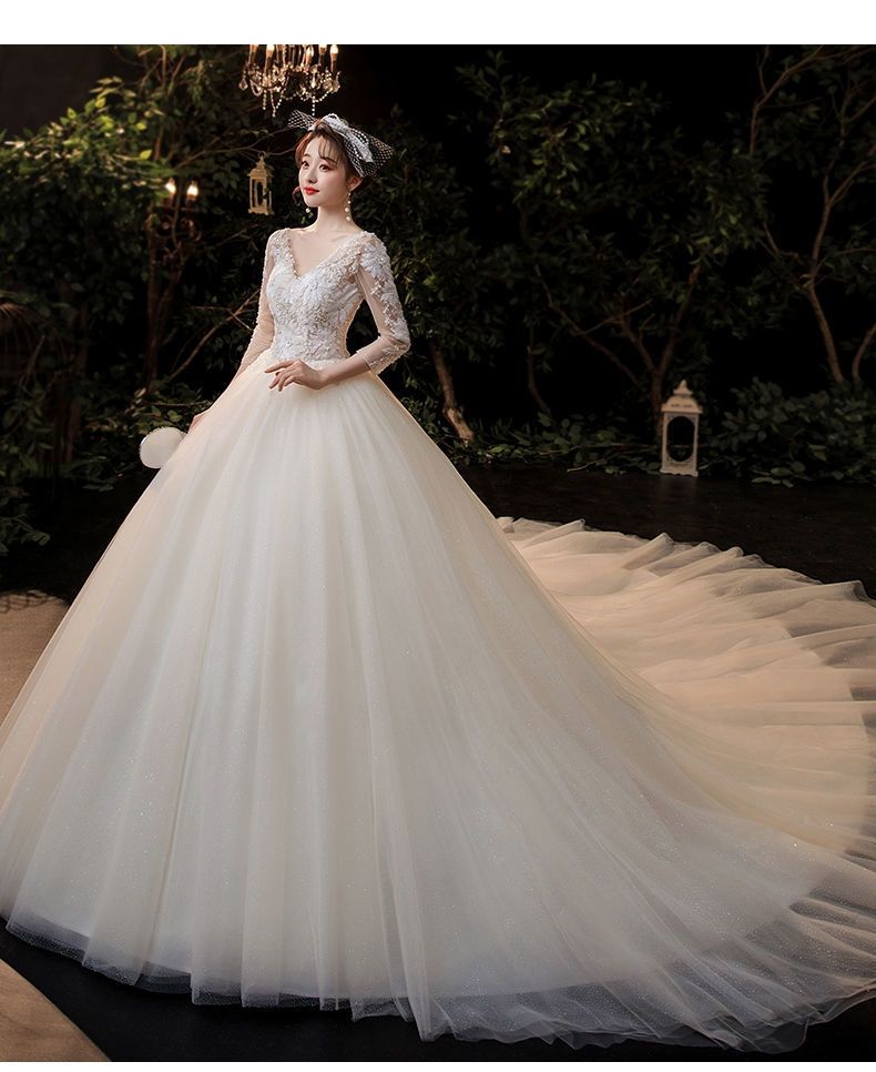 フォレストスタイルライトウェディングドレス2025 花嫁気質トレーリング星空スーパー妊婦小さなドレスレディース