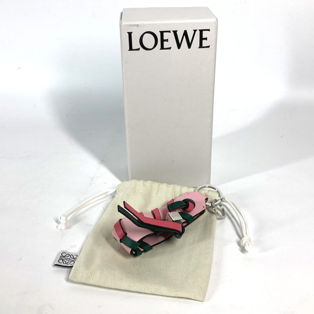 キーホルダー ブレイデッド ストラップ ロゴ アナグラム バイカラー バッグチャーム キーリング キーホルダー レザー ピンク×グリーン キーホルダー ブレイデッド ストラップ ロゴ アナグラム バイカラー バッグチャーム キーリング キーホルダー レザー ピンク×グリーン