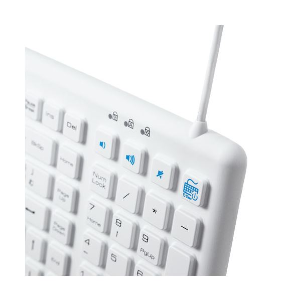 サンワサプライ 抗菌防水防塵キーボード SKB-BS7W ホワイト