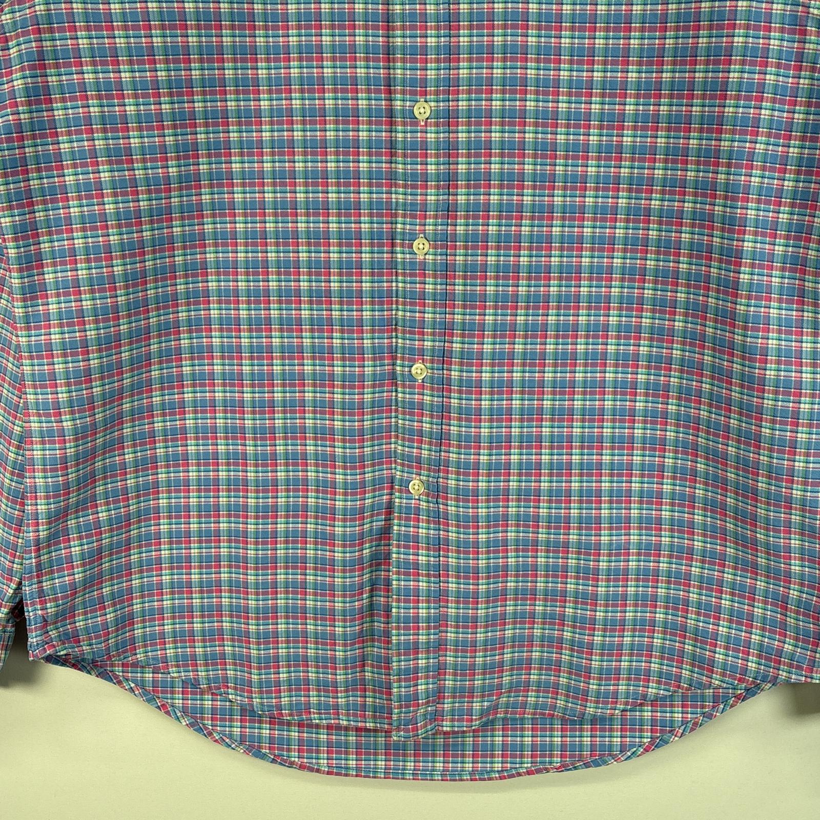 古着 長袖シャツ チェック ワンポイント ロゴ 刺繍 ボタンダウンシャツ L 水色系 マルチカラー メンズ 古着 長袖シャツ チェック ワンポイント ロゴ 刺繍 ボタンダウンシャツ L 水色系 マルチカラー メンズ