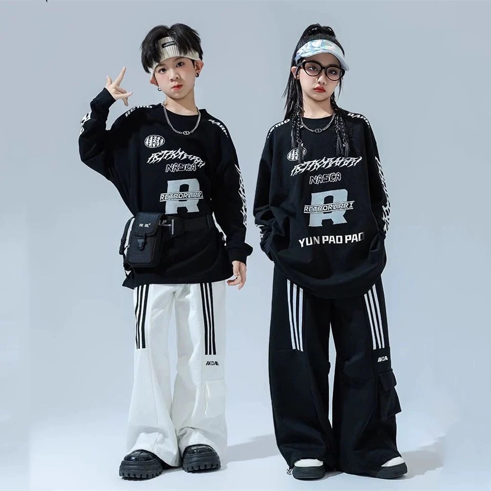 子供の街のダンスのファッション服の公演服のhiphopのゆったりしたスウェットのフレームのドラムのショーのスーツの子供のジャズのダンスの服装