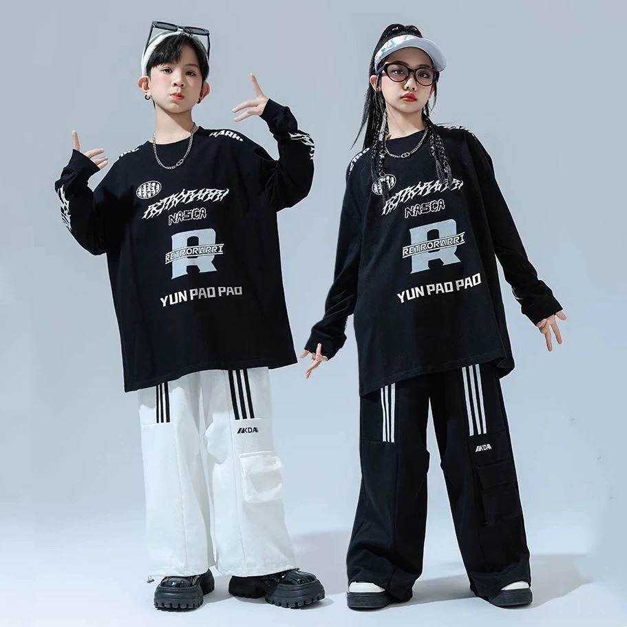 子供の街のダンスのファッション服の公演服のhiphopのゆったりしたスウェットのフレームのドラムのショーのスーツの子供のジャズのダンスの服装
