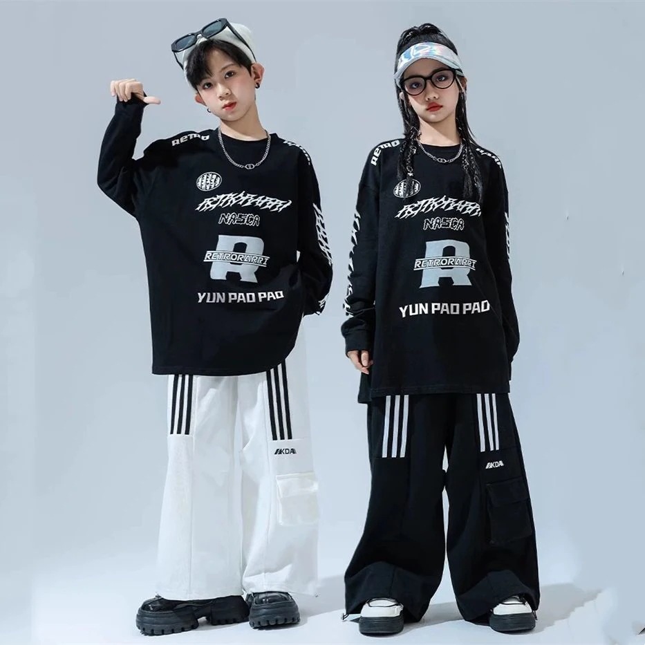子供の街のダンスのファッション服の公演服のhiphopのゆったりしたスウェットのフレームのドラムのショーのスーツの子供のジャズのダンスの服装