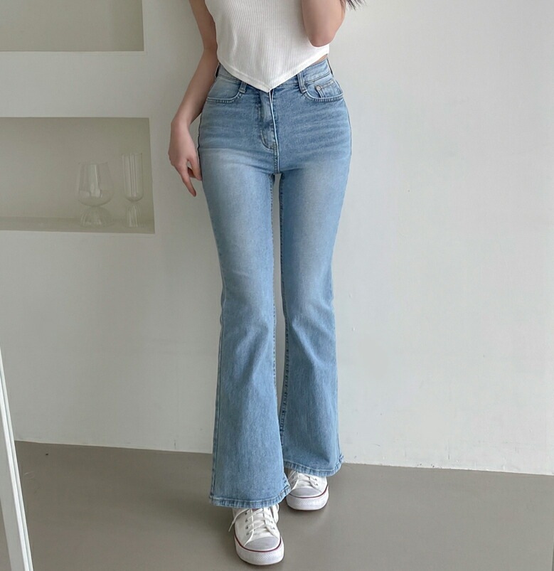 [メガ割りSALE]フレアウォッシュデニムパンツ・p652059