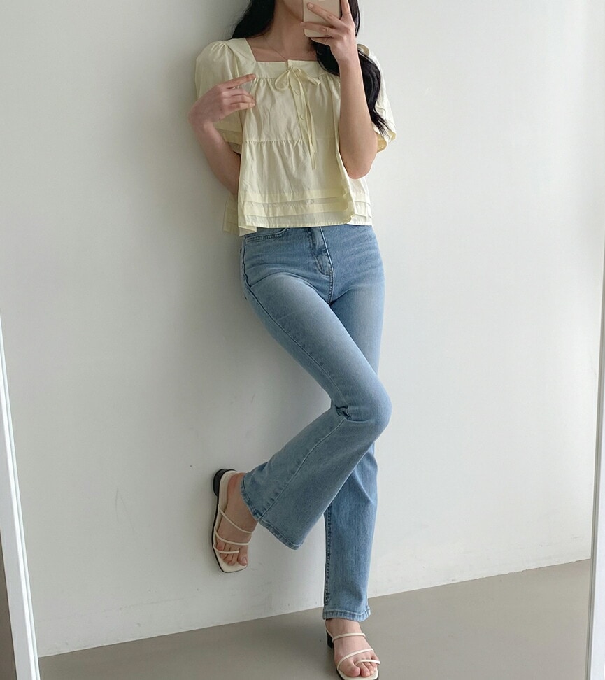 [メガ割りSALE]フレアウォッシュデニムパンツ・p652059