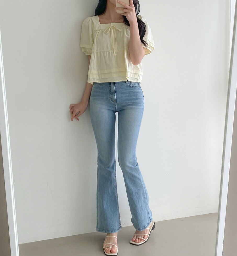 [メガ割りSALE]フレアウォッシュデニムパンツ・p652059