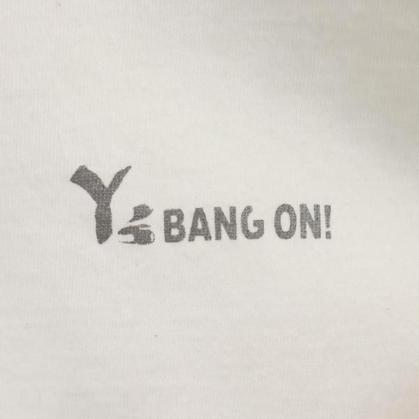 ワイズ バングオン 日本製 ロゴ プリント 半袖 Tシャツ 2 白 Ys BANG ON! ヨウジヤマモト メンズ