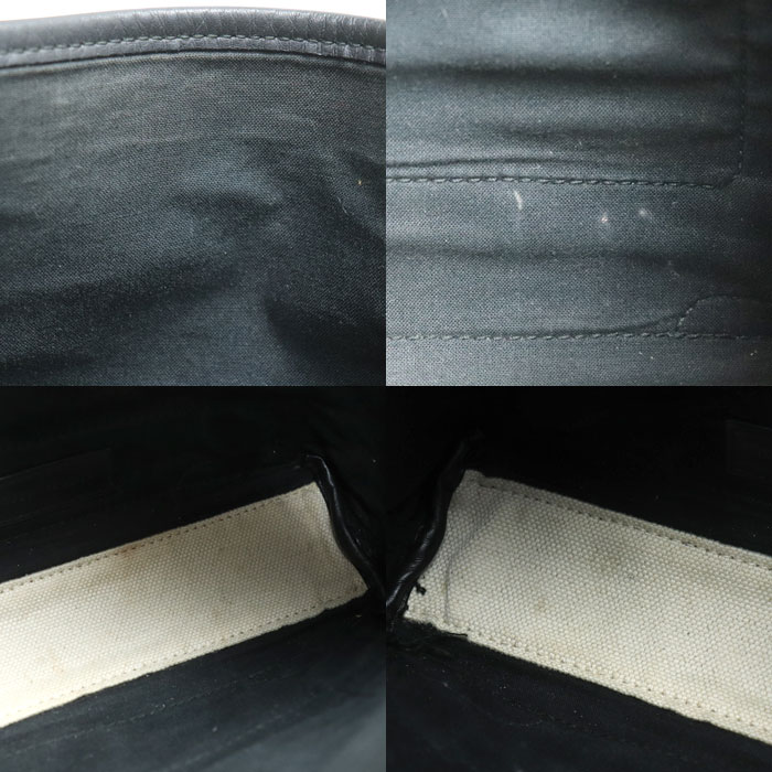 BALENCIAGA バレンシアガ ネイビー カバスXS 2Wayショルダーバッグ ナチュラル/ブラック 390346 レディース 中古