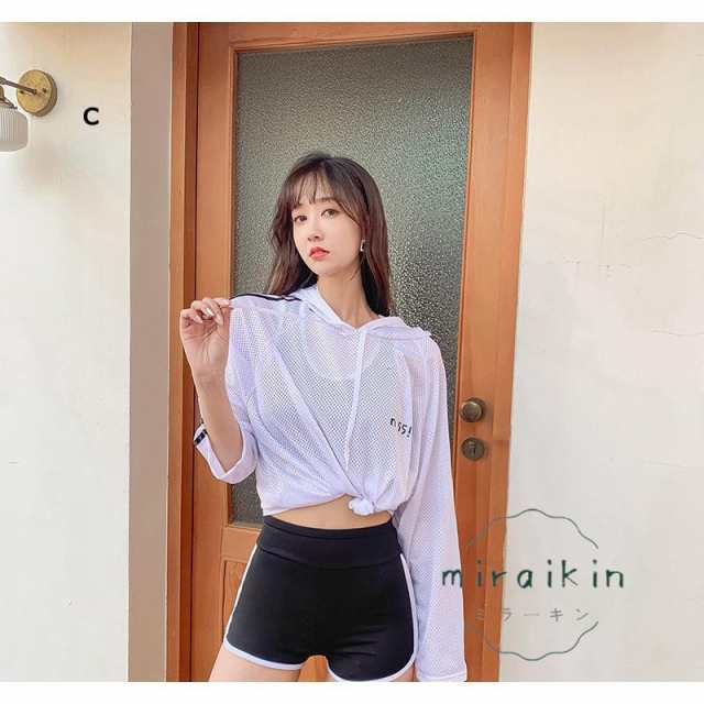 水着レディース 体型カバー 3点セット セパレート タンキニ ママ水着 女子 大きいサイズ 20代 30代 40代 長袖 ハイネック ショートパンツ