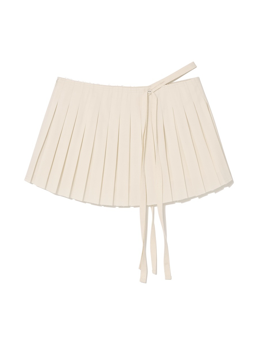 GLOWNY】 RILEY PLEATED MINI SKIRT : IVORY