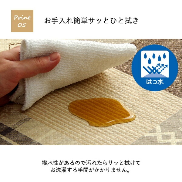 キッチンマット PVC使用 拭ける 薄手 耐圧分散 カントリー調 ピンク 約45x180cm