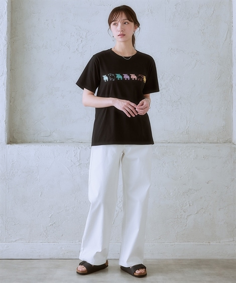 Qoo10 ニッセン moz仲良しエルクプリントTシャ Tシャ