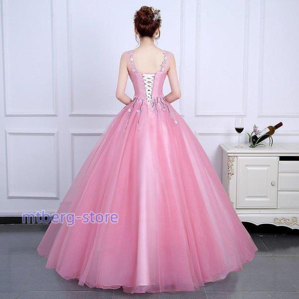 ドレス ウェ ノーブ ウエドレス パイン 可愛い刺繍花 舞台衣装 丸襟 エレ 可愛い 姫系h3475