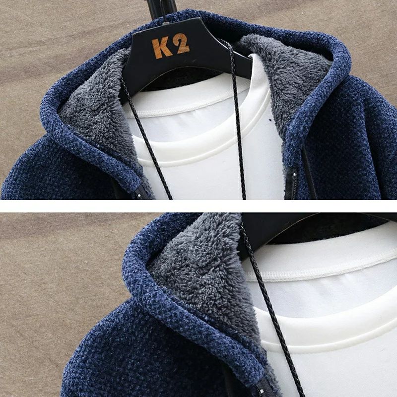 【Ｍ~4XL】ニットセーター ニット メンズ 長袖 前開き トップス パーカー セーター コート シンプル 暖かい ざっくり 開襟 フード付き ファスナー ファッション 着やせ 防寒 春 服 秋服 冬