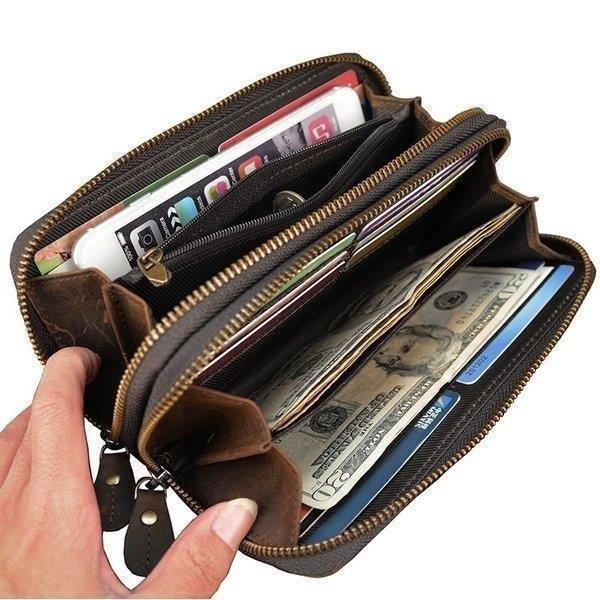 【即納】ラウンドファスナー長財布メンズレザー財布小銭入れ付きチェーン付き財布4室セカンドバッグダブル収納室携帯収納カード24枚収納大容量紳士 【即納】ラウンドファスナー長財布メンズレザー財布小銭入れ付きチェーン付き財布4室セカンドバッグダブル収納室携帯収納カード24枚収納大容量紳士