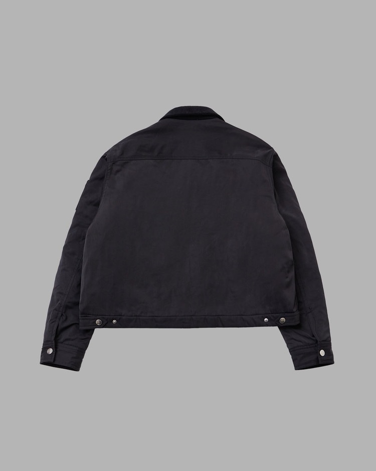 THE MUSEUM VISITOR】 CORDUROY COLLAR METAL LOGO JACKET : BLACK
