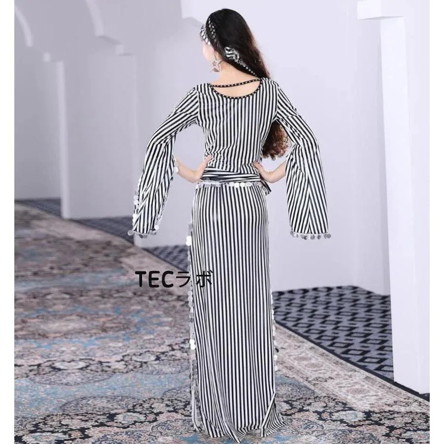 (仕上げが細かい)ベリーダンス衣装 4点セット 大人 オリエンタル エジプト サイディ バラディ パフォーマンス 民俗 ダンス衣装 ロング スリット ワンピース ベルト 髪飾り インナ (仕上げが細かい)ベリーダンス衣装 4点セット 大人 オリエンタル エジプト サイディ バラディ パフォーマンス 民俗 ダンス衣装 ロング スリット ワンピース ベルト 髪飾り インナ