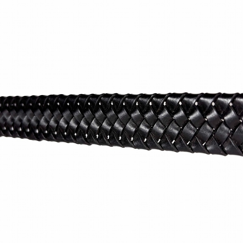 メンズ イタリアンレザー使用 編み込みストレッチベルト ブラック メンズ イタリアンレザー使用 編み込みストレッチベルト ブラック