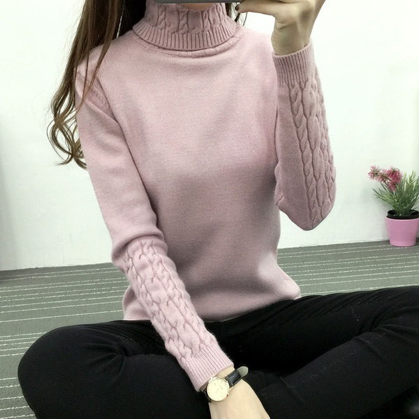厚めの暖かい編みセーターカジュアルスリム弾性タートルネックニット女性のトップス 厚めの暖かい編みセーターカジュアルスリム弾性タートルネックニット女性のトップス