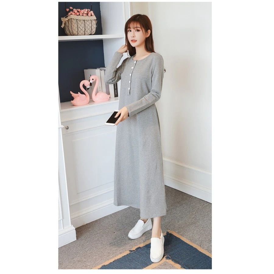 【まとめ買い価格 10セット1配送】マタニティ服ワンピース通気性良いパジャマ無地2WAYパジャママタニティパジャマ長袖授乳服妊婦服マ