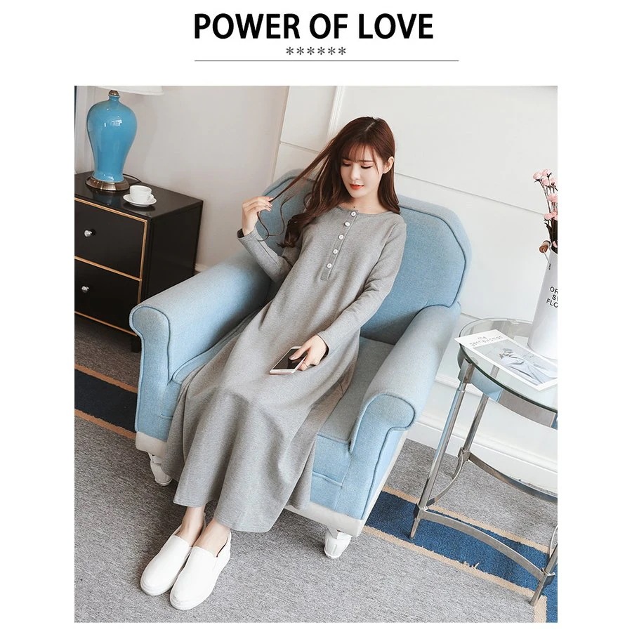 【まとめ買い価格 10セット1配送】マタニティ服ワンピース通気性良いパジャマ無地2WAYパジャママタニティパジャマ長袖授乳服妊婦服マ