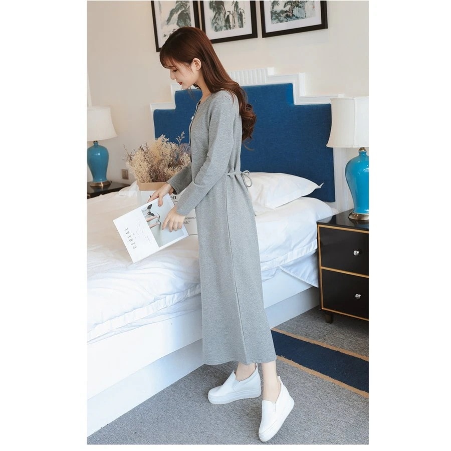 【まとめ買い価格 10セット1配送】マタニティ服ワンピース通気性良いパジャマ無地2WAYパジャママタニティパジャマ長袖授乳服妊婦服マ