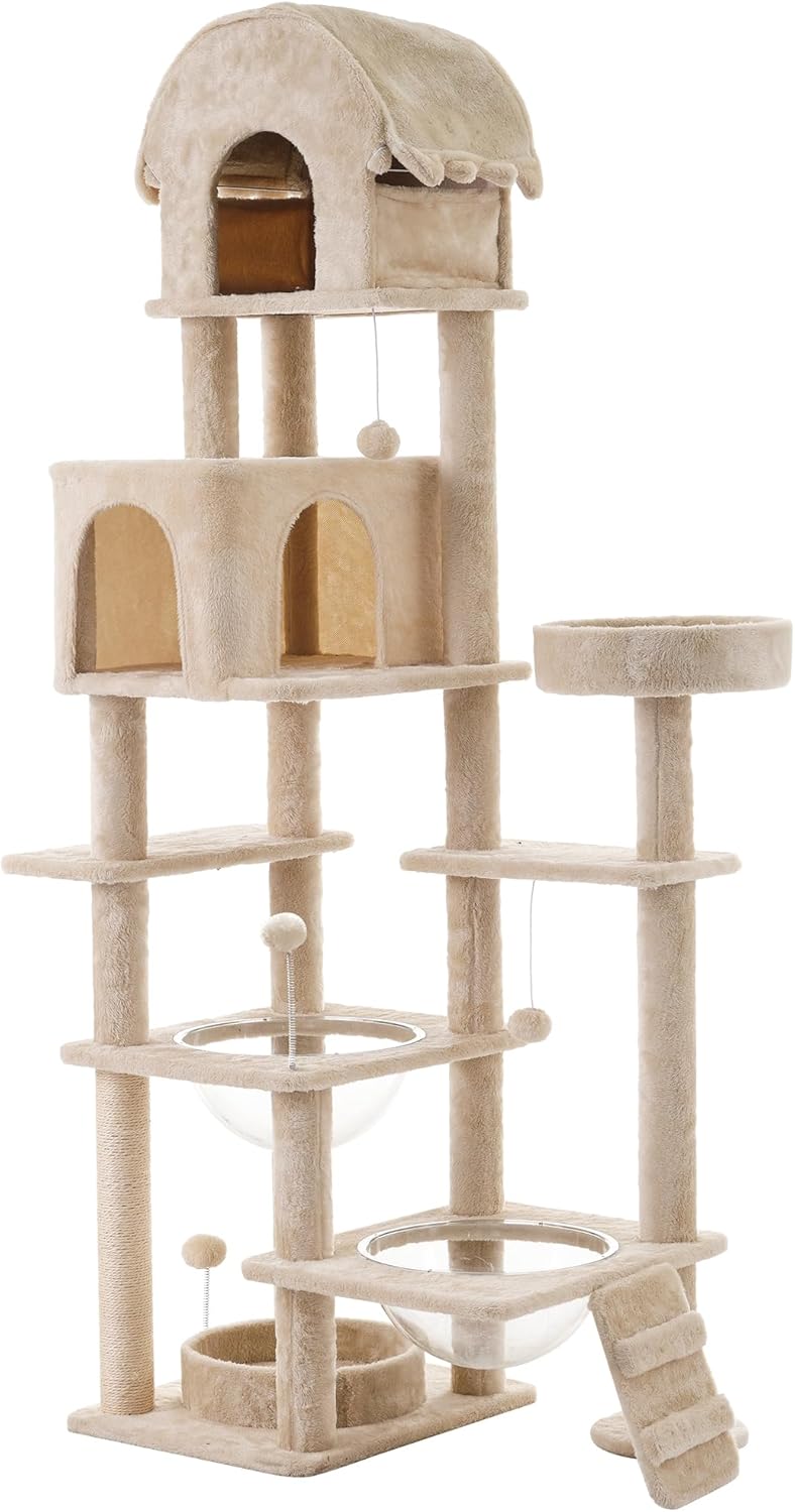 【高さ174cm】OSJ キャットタワー ネコタワー 猫タワー 多頭飼い ペット用品 宇宙船 隠れ家 据え置き型 ネコ タワー おしゃれ タワー ネコハウス 展望台 大型 可愛い