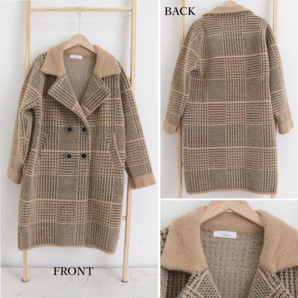 チェスターコート レディース 長袖 グレンチェック ロング カジュアル 秋冬 142996 チェスターコート レディース 長袖 グレンチェック ロング カジュアル 秋冬 142996