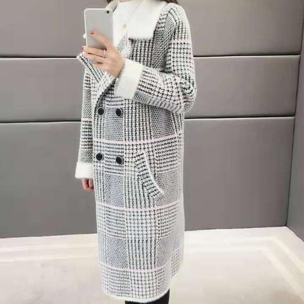 チェスターコート レディース 長袖 グレンチェック ロング カジュアル 秋冬 142996 チェスターコート レディース 長袖 グレンチェック ロング カジュアル 秋冬 142996